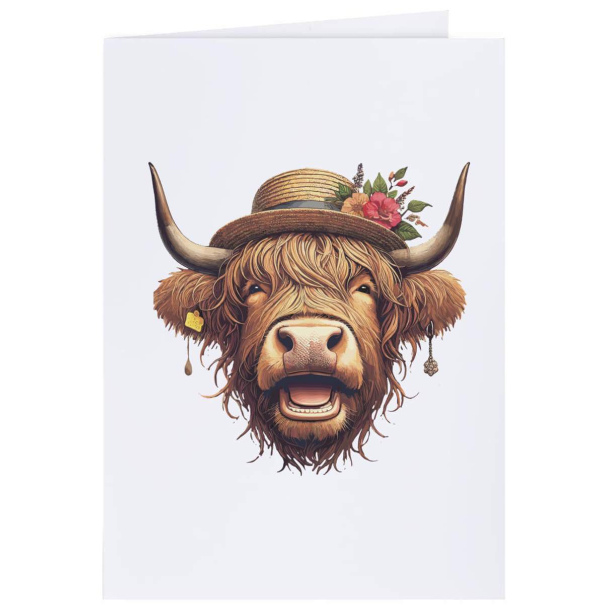 4 x 'Glamorous Highland Cow' Gift Tags / Labels (GI00104368)