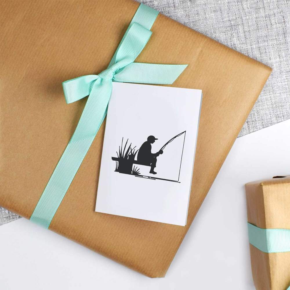Man Fishing Silhouette' Gift Wrap / Wrapping Paper / Gift Tags