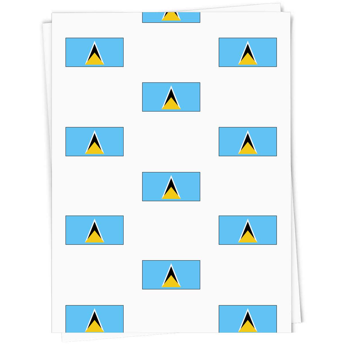 'Saint Lucia Flag' Gift Wrap / Gift Tags - Present Paper and Labels for Birthdays, Christmas, Weddings and Parties (GI023600)