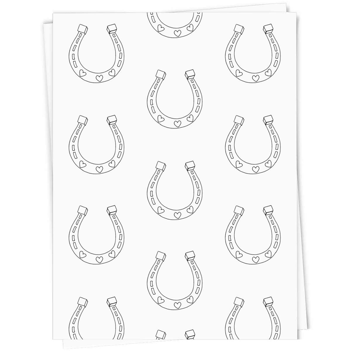 'Heart Horse Shoe' Gift Wrap / Wrapping Paper / Gift Tags (GI023862)