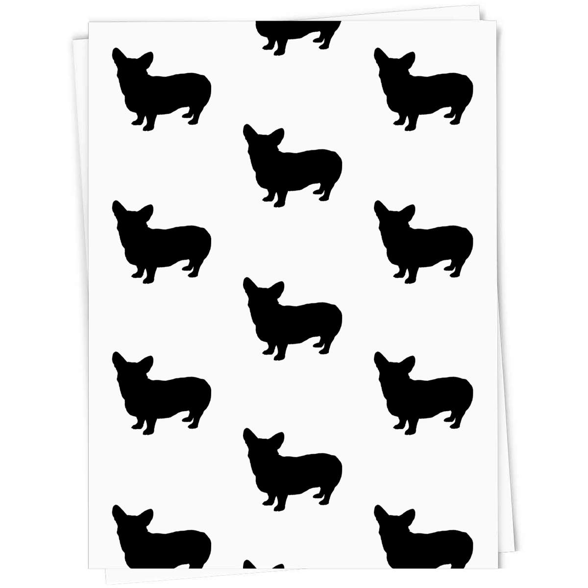 'Corgi Silhouette' Gift Wrap / Wrapping Paper / Gift Tags (GI025886)