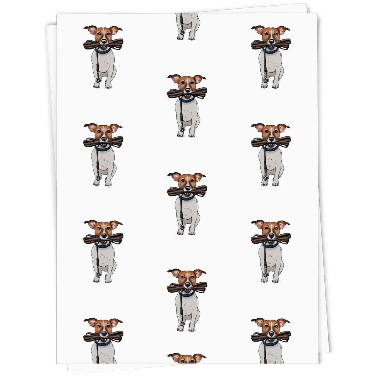 A1 'Jack Russell Holding Lead' Gift Wrap / Wrapping Paper Sheet (GI00037712)