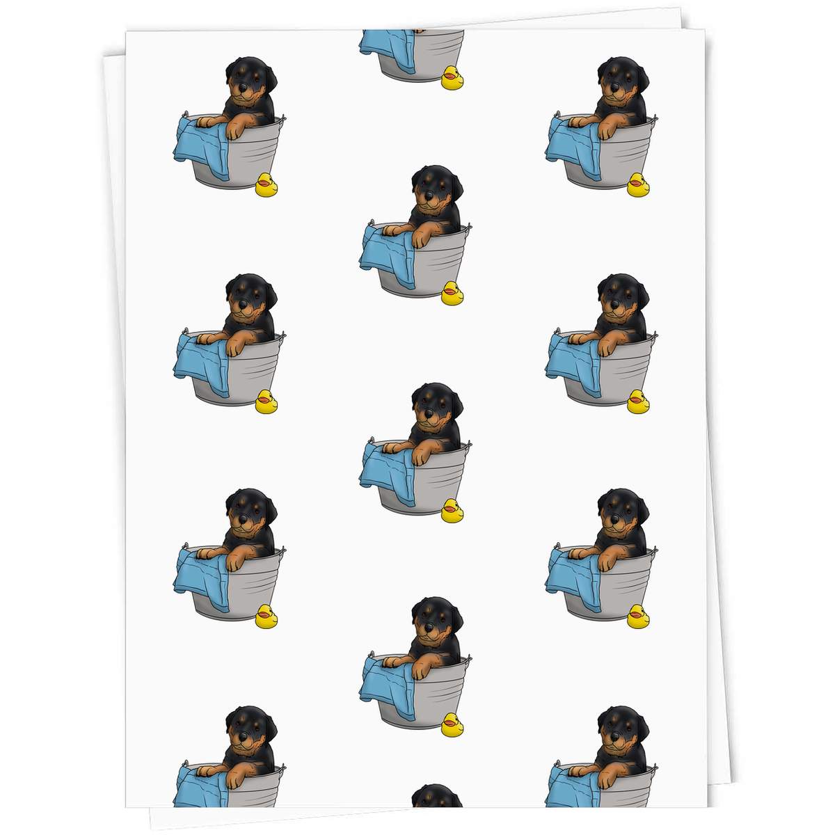 A1 'Rottweiler Bath Time' Gift Wrap / Wrapping Paper Sheet (GI00051380)