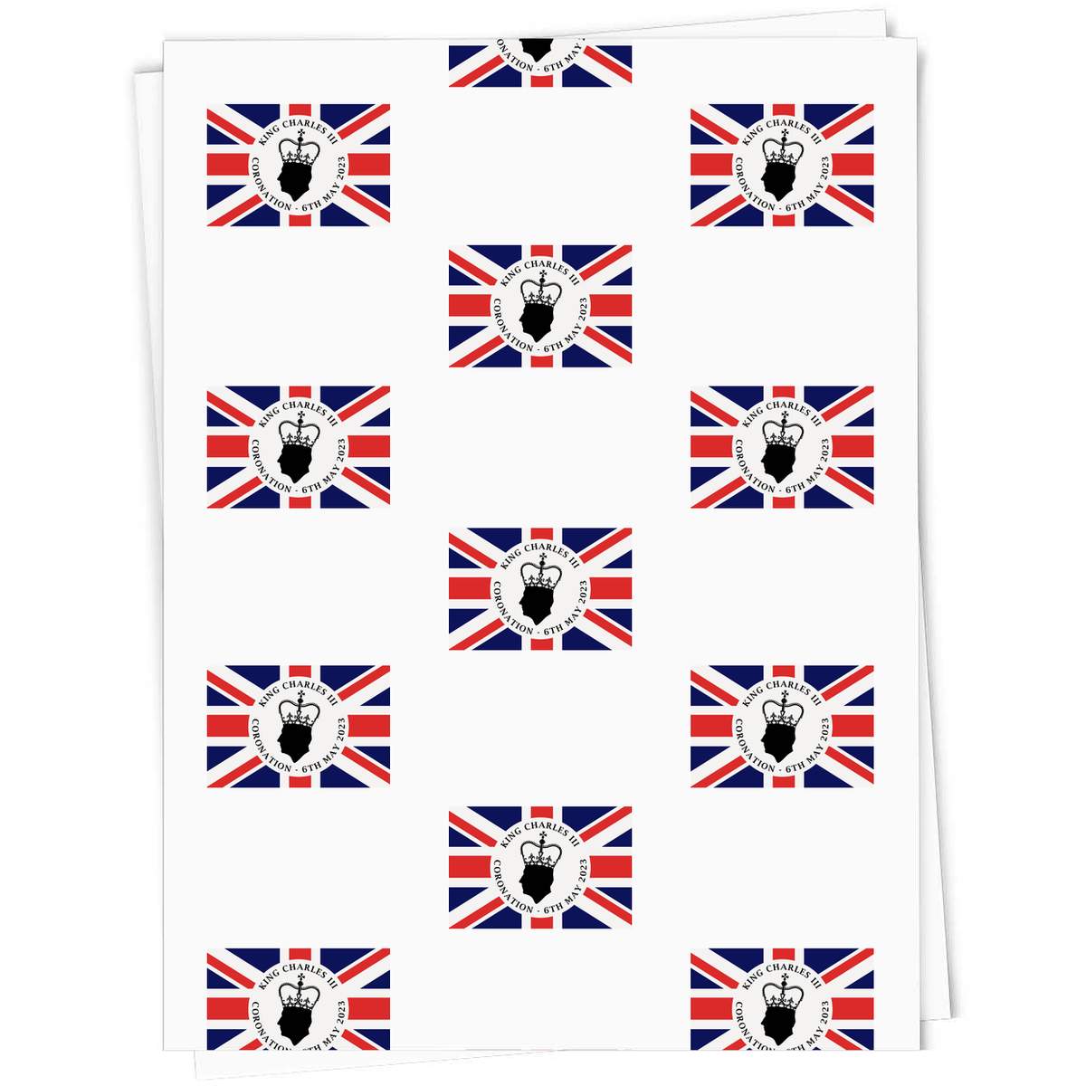 'King Charles Coronation Union Jack Flag' Gift Wrap / Wrapping Paper / Gift Tags (GI038098)