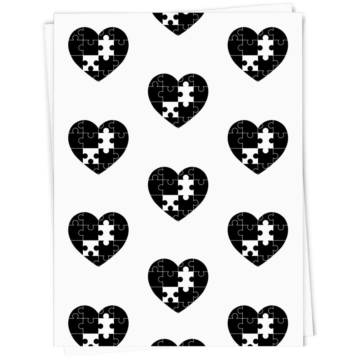 'Autism Jigsaw Piece Heart' Gift Wrap / Gift Tags - Present Paper and Labels for Birthdays, Christmas, Weddings and Parties (GI038240)