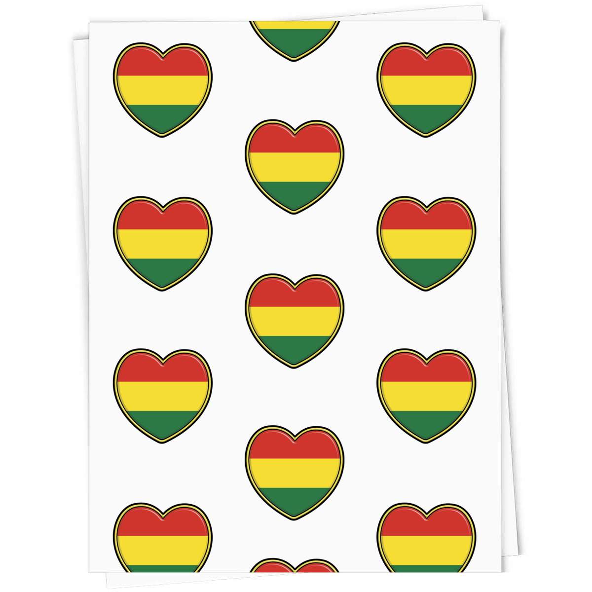A1 'Bolivia Flag Heart' Gift Wrap / Wrapping Paper Sheet (GI00076261)