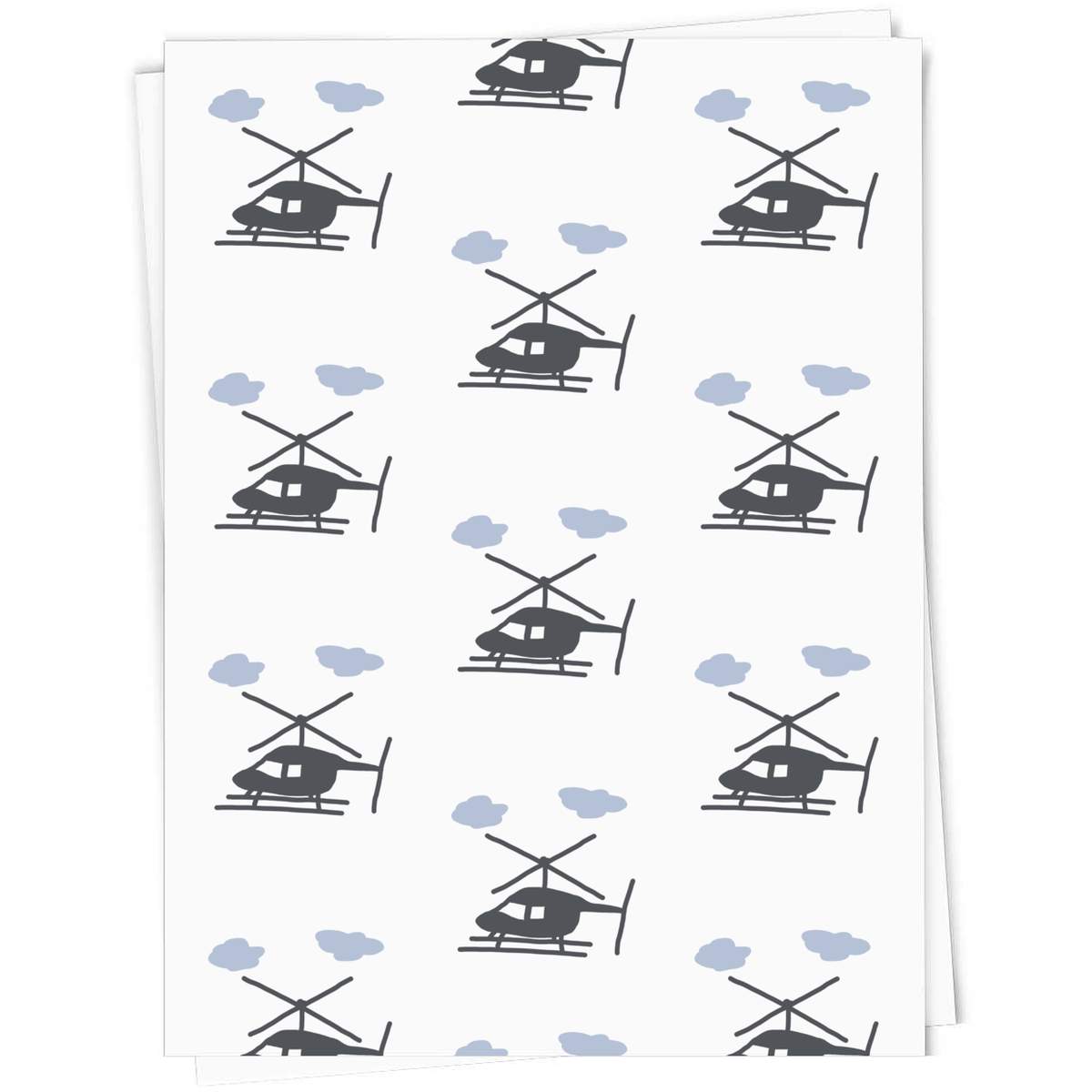 'Helicopter and clouds ' Gift Wrap / Wrapping Paper / Gift Tags (GI040458)