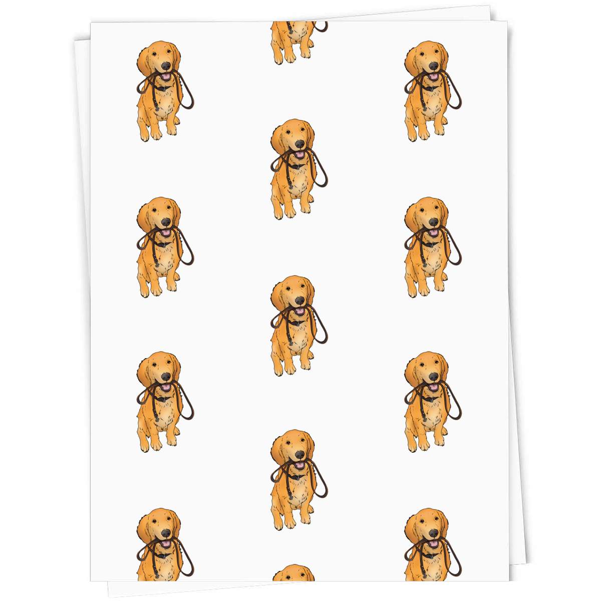 A1 'Golden Retriever Puppy Holding Lead' Gift Wrap / Wrapping Paper Sheet (GI00076675)