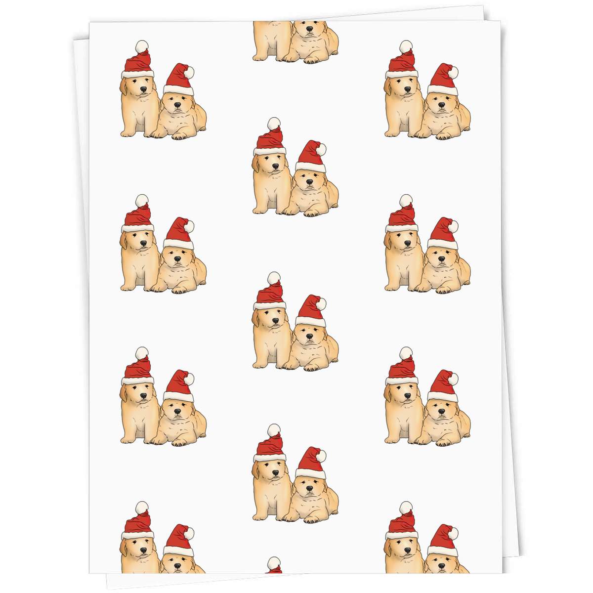 'Christmas Golden Retriever Puppies' Gift Wrap / Wrapping Paper / Gift Tags (GI043671)