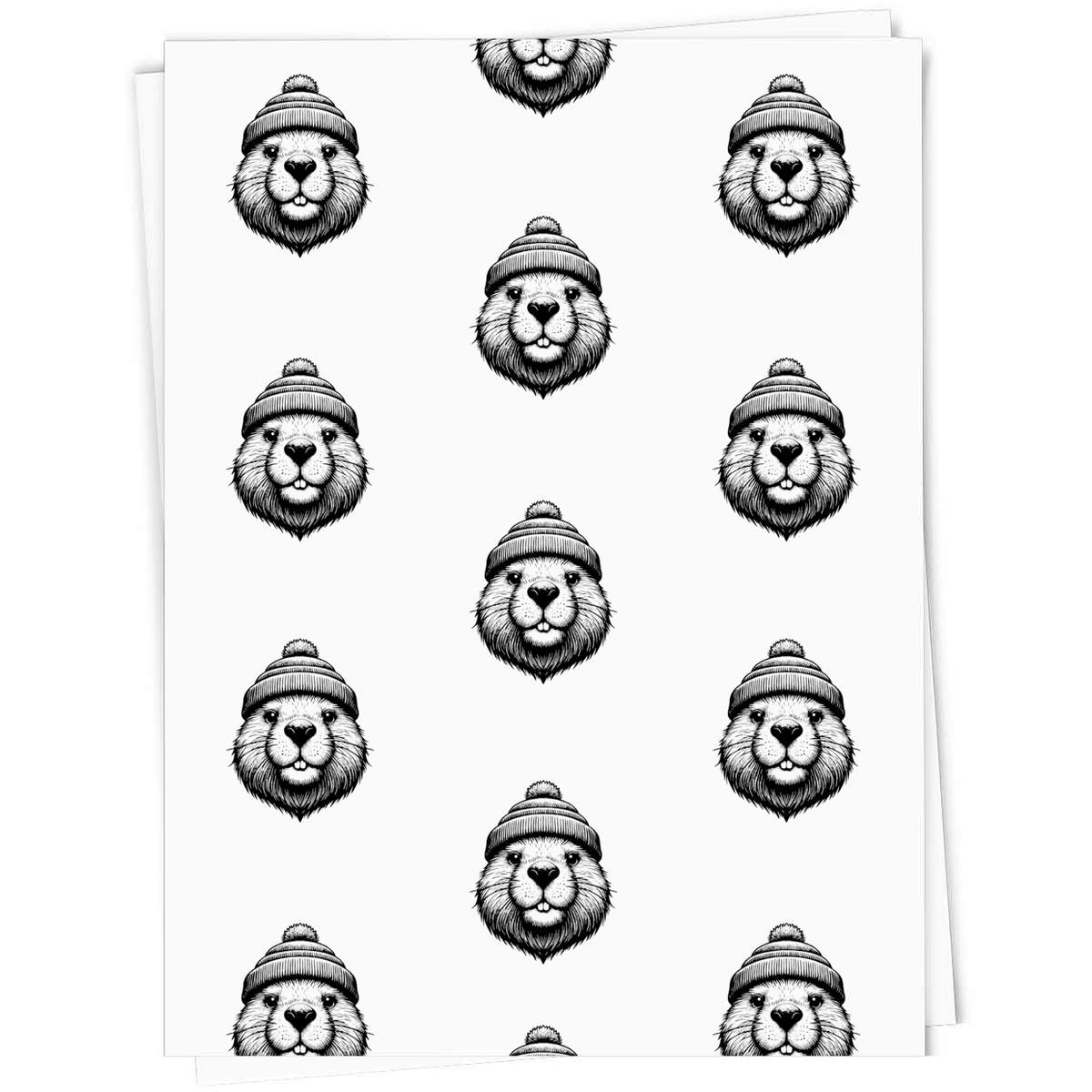 'Beaver wearing Woolly Hat' Gift Wrap / Wrapping Paper / Gift Tags (GI045389)