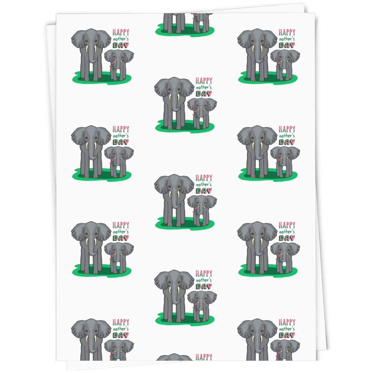 'Happy Mother's Day Elephants' Gift Wrap / Wrapping Paper / Gift Tags (GI045628)