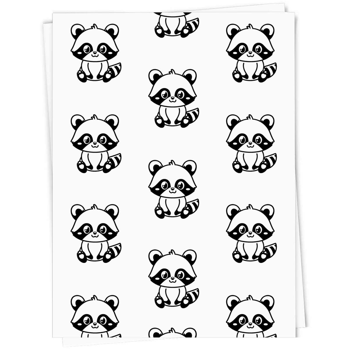 'Cute Racoon Sitting' Gift Wrap / Wrapping Paper / Gift Tags (GI045806)