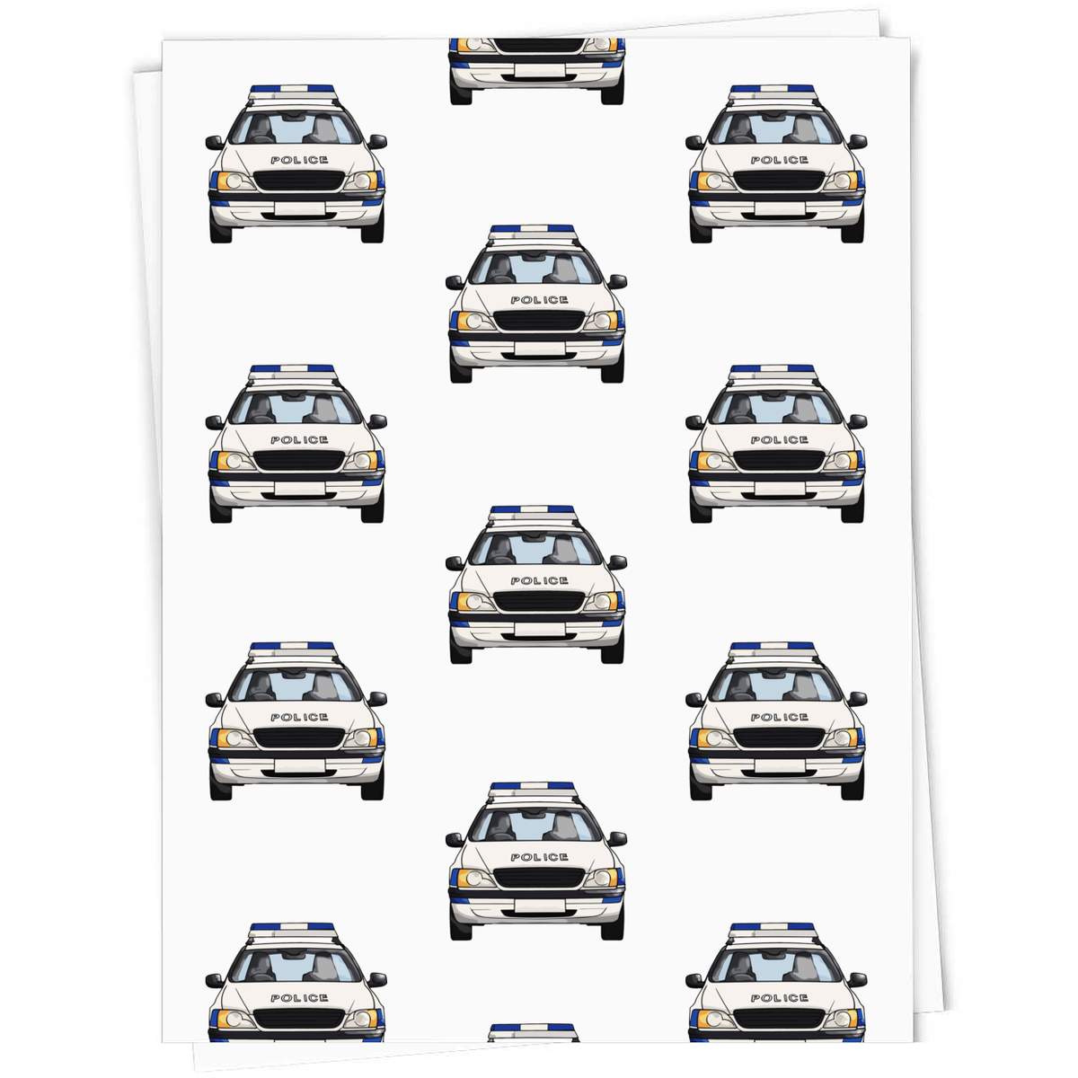 'Police Car Front' Gift Wrap / Wrapping Paper / Gift Tags (GI047855)