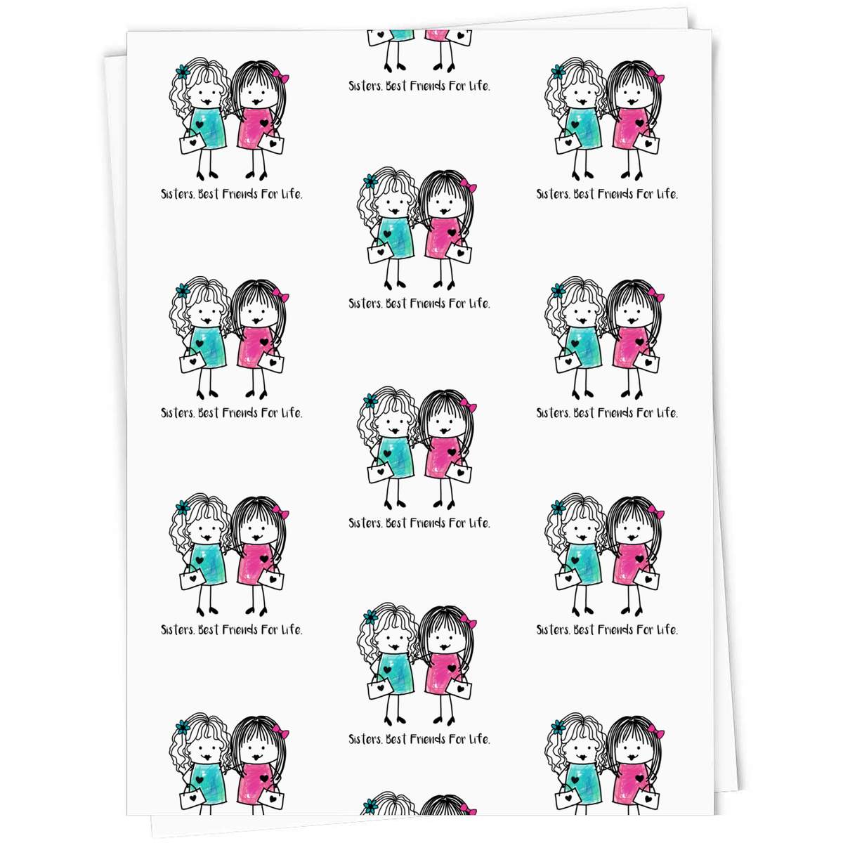 'Sisters. Best Friends For Life' Gift Wrap / Wrapping Paper / Gift Tags (GI048555)