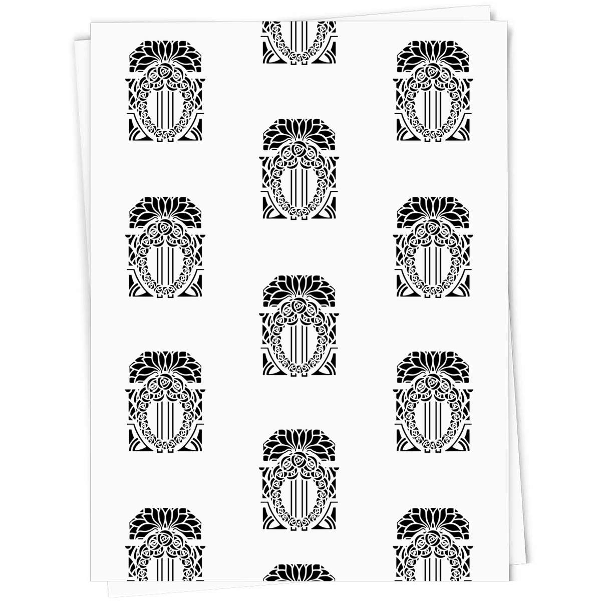 'Art Deco Roses' Gift Wrapping Paper Sheet - 91cm x 61cm - Present Paper for Birthdays, Christmas and Special Occasions (GI00097084)