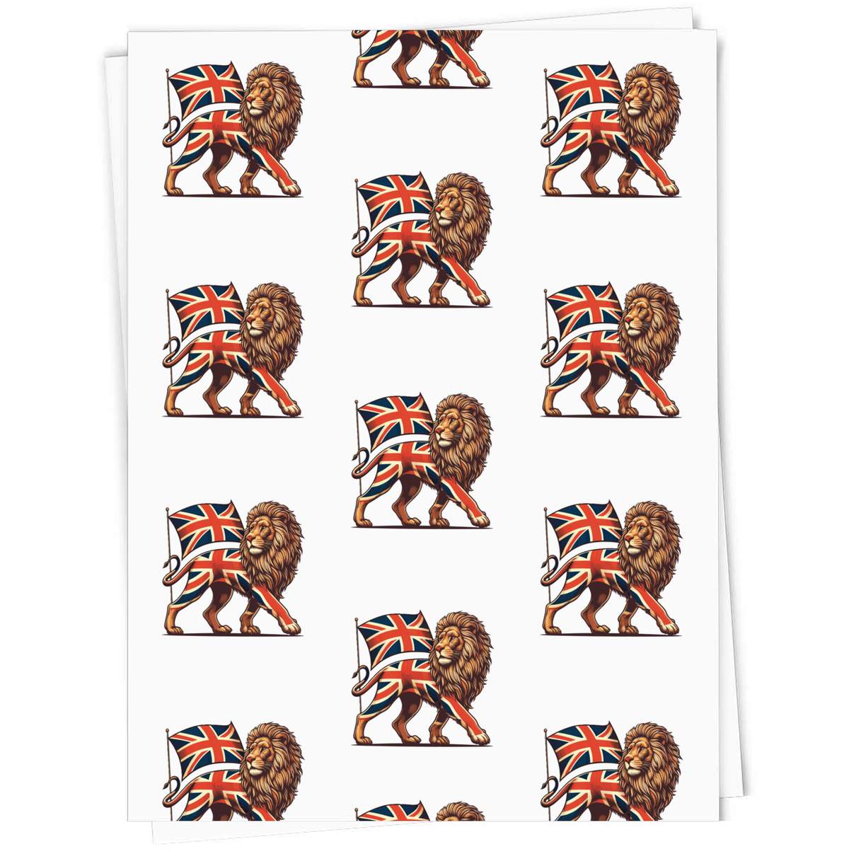 A1 'Lion With Union Jack' Gift Wrap / Wrapping Paper Sheet (GI00102919)
