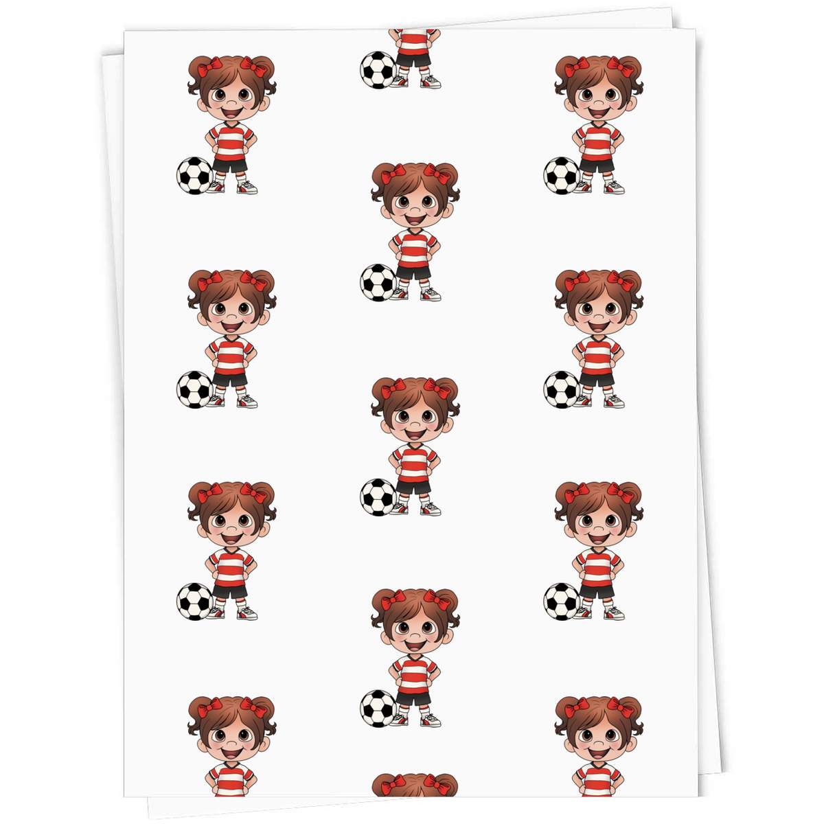 A1 'Football Player Girl' Gift Wrap / Wrapping Paper Sheet (GI00103801)