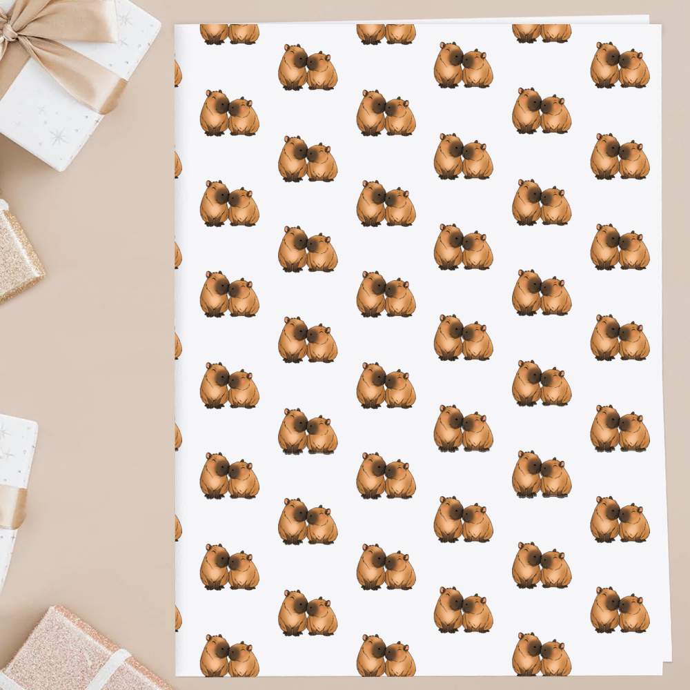 'Capybara Couple' Gift Wrap / Wrapping Paper / Gift Tags (GI051486) - Picture 8 of 12