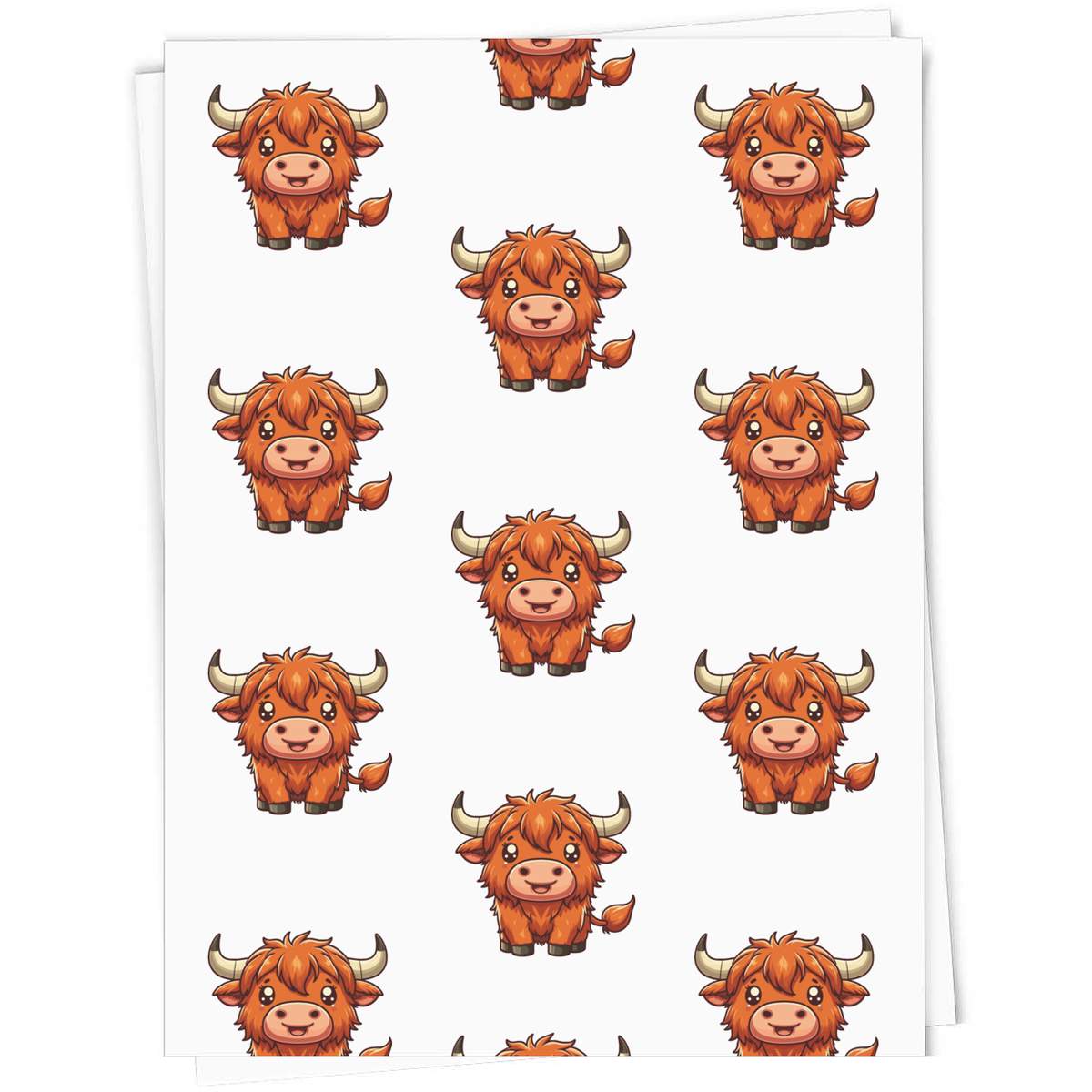 'Cute Highland Cow' Gift Wrap / Wrapping Paper / Gift Tags (GI051633)
