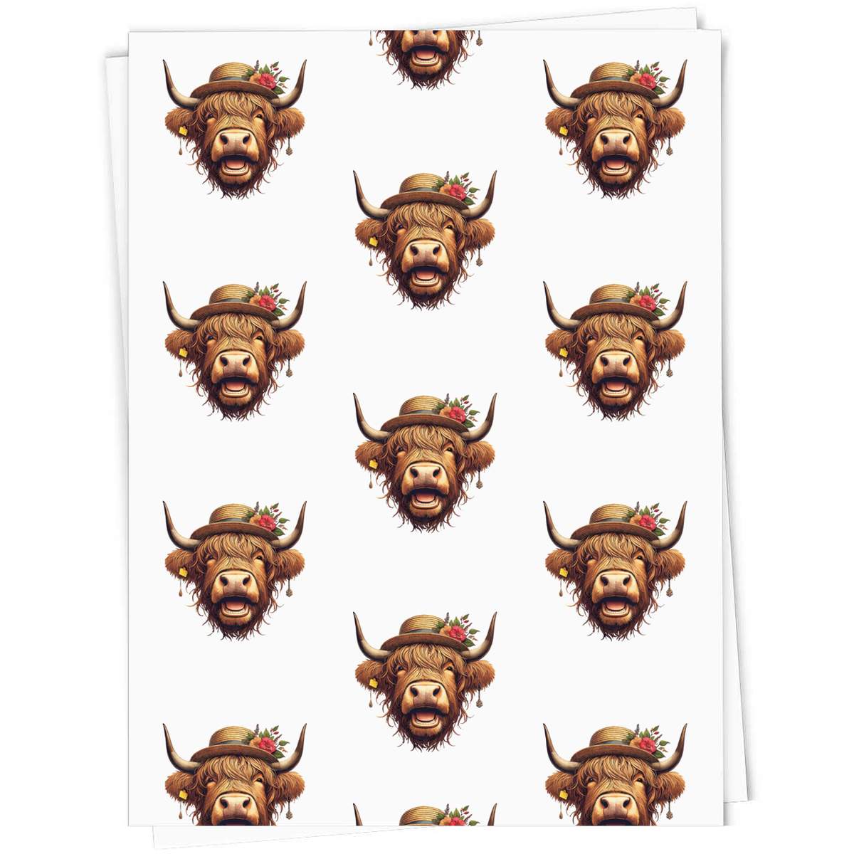 'Glamorous Highland Cow' Gift Wrap / Wrapping Paper / Gift Tags (GI051639)