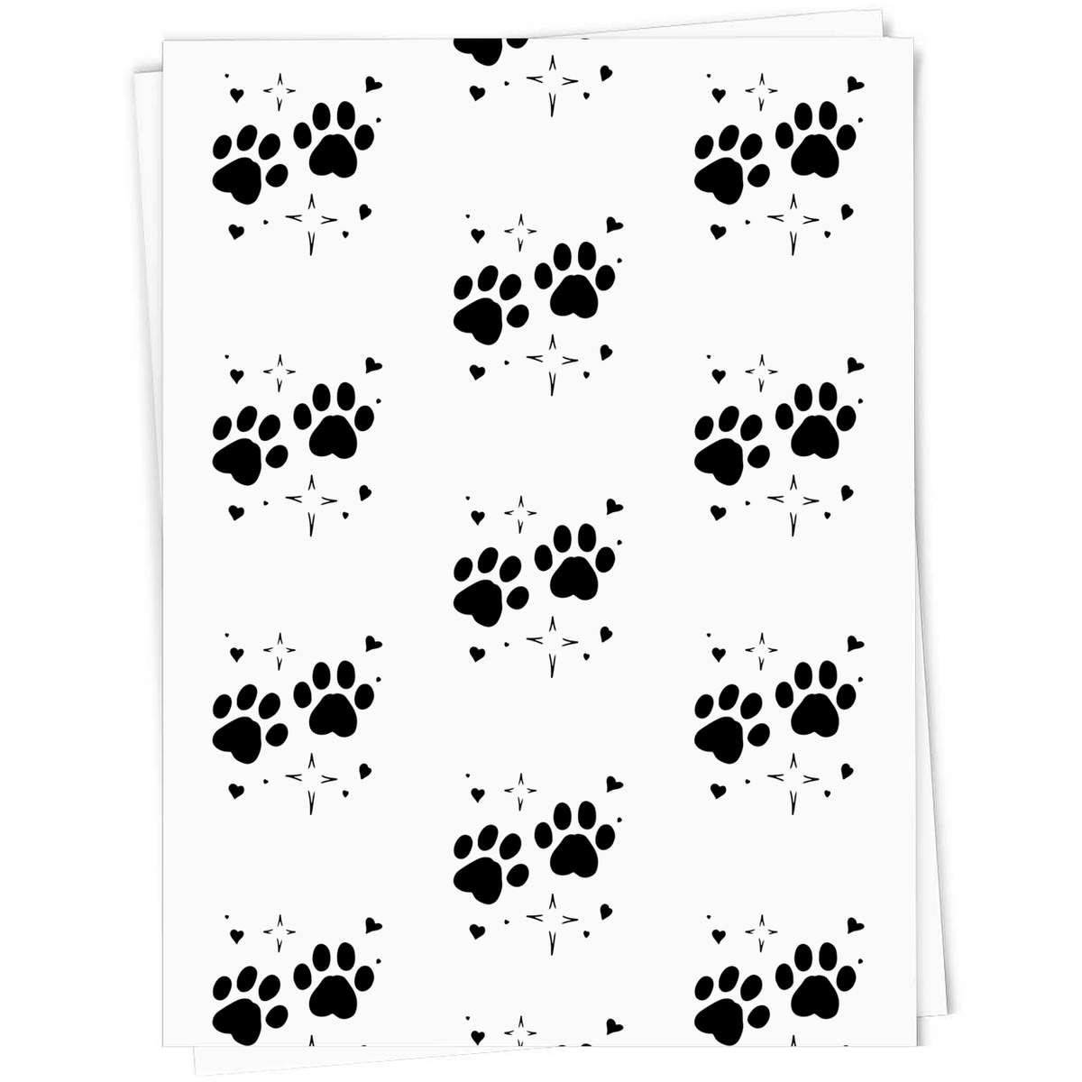 'Paw Prints' Gift Wrapping Paper Sheet - 91cm x 61cm - Present Paper for Birthdays, Christmas and Special Occasions (GI00105199)