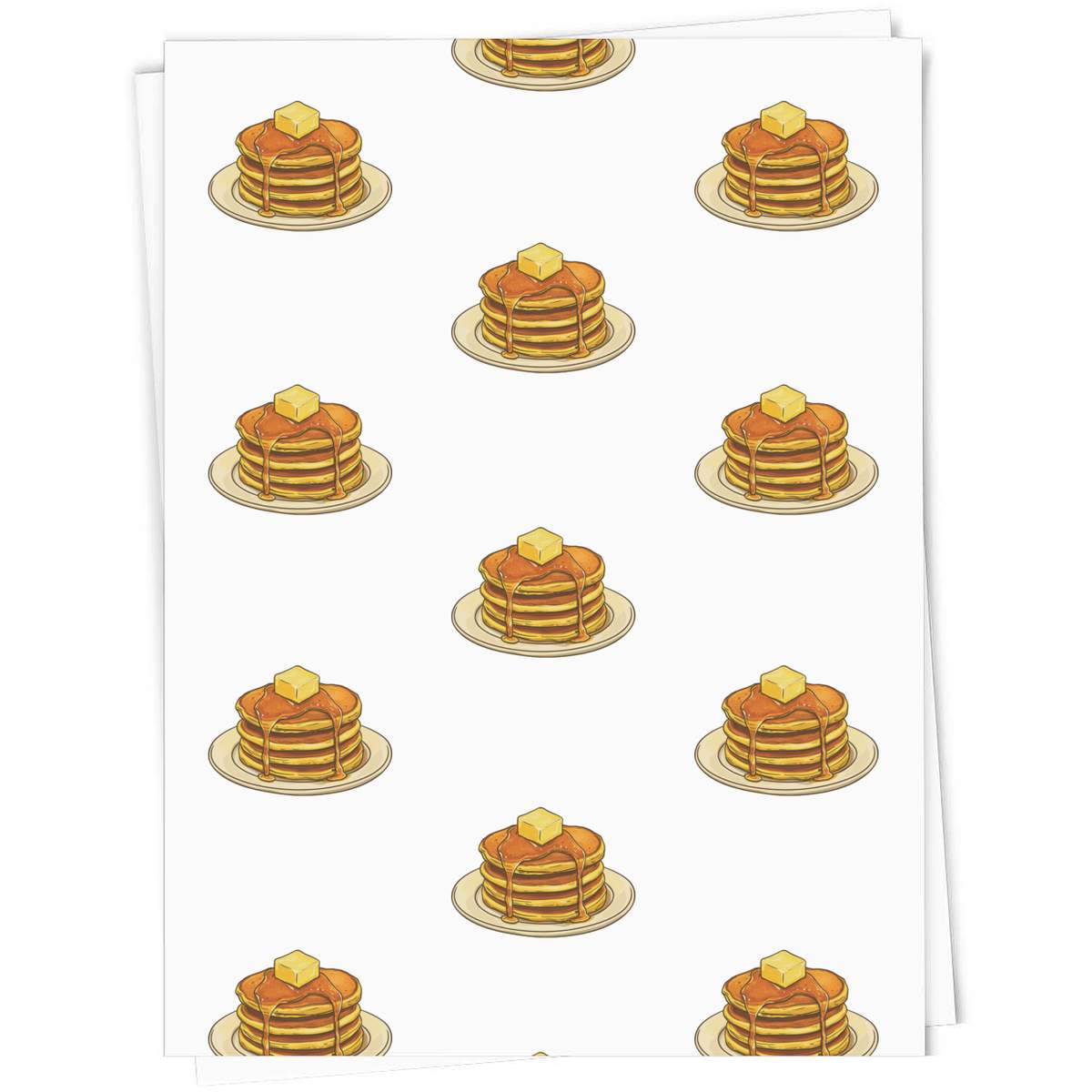 'Pancakes & Syrup & Butter' Gift Wrapping Paper Sheet - 91cm x 61cm - Present Paper for Birthdays, Christmas and Special Occasions (GI00106865)