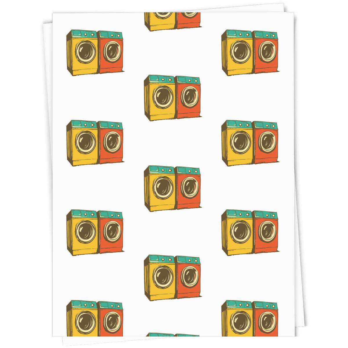 'Two Washing Machines' Gift Wrapping Paper Sheet - 91cm x 61cm - Present Paper for Birthdays, Christmas and Special Occasions (GI00106903)