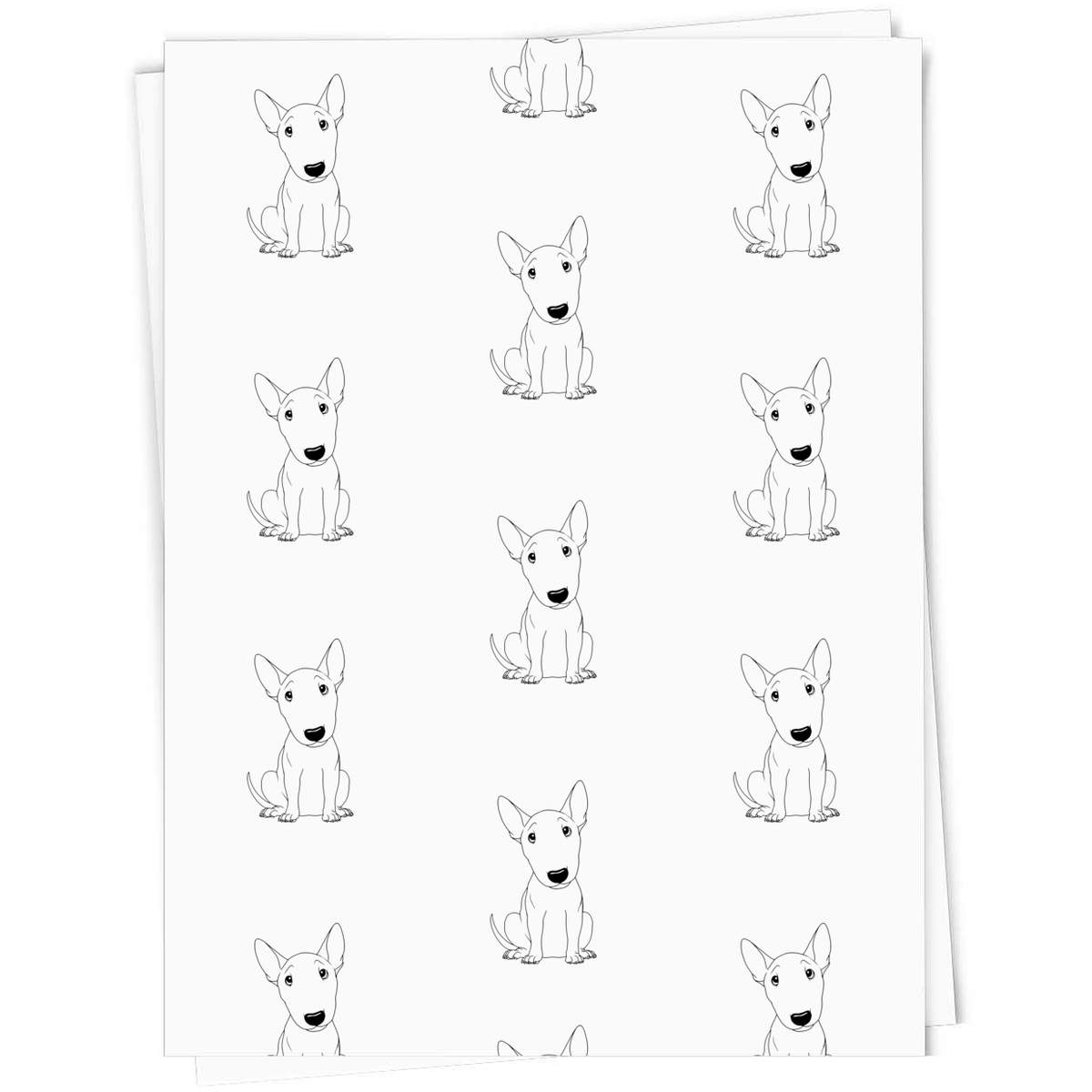 'Sitting Bull Terrier' Gift Wrap / Wrapping Paper / Gift Tags (GI053283)