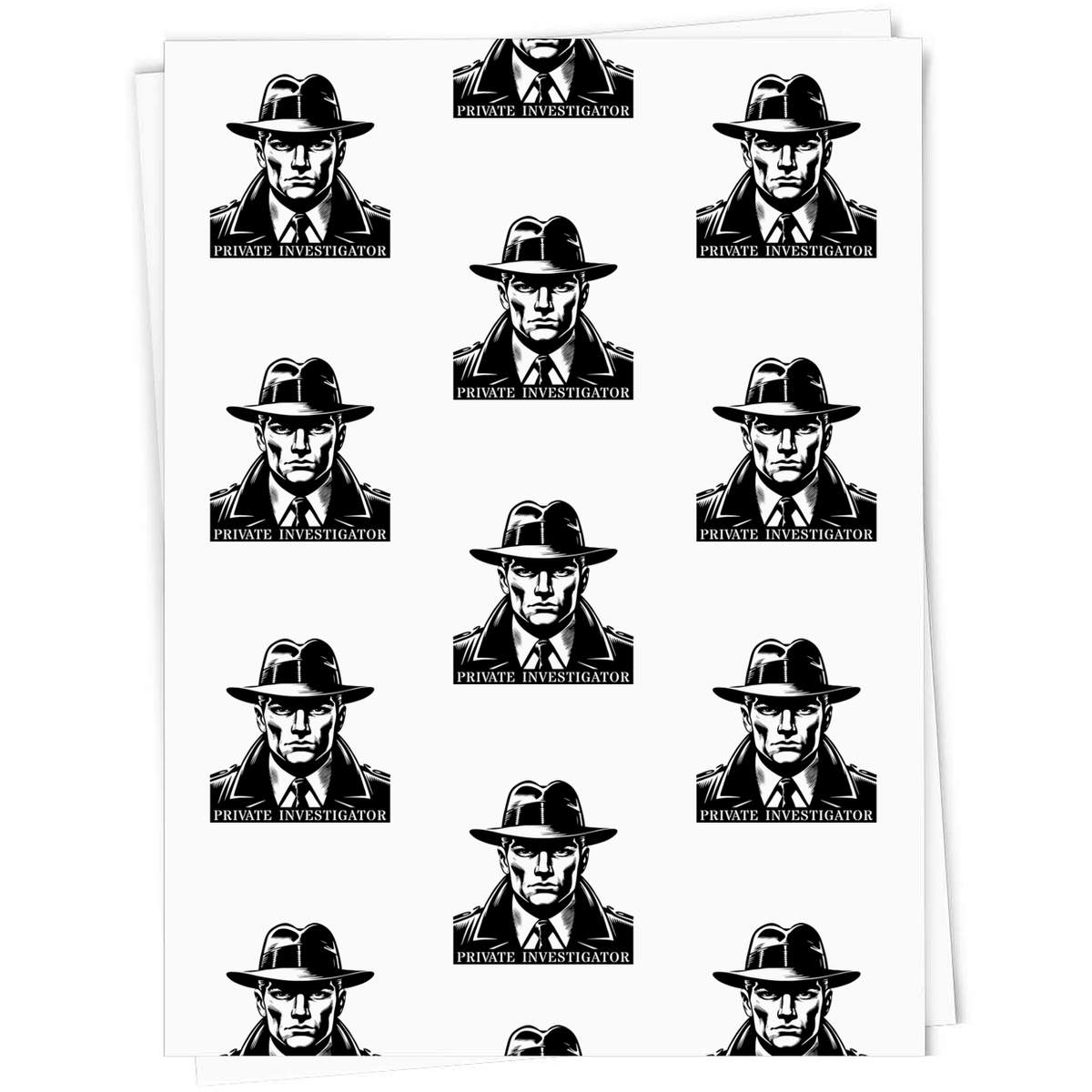 'Private Investigator' Gift Wrapping Paper Sheet - 91cm x 61cm - Present Paper for Birthdays, Christmas and Special Occasions (GI00108517)