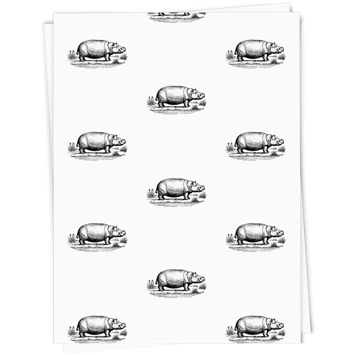 'Hippopotamus Standing in a Field' Gift Wrap / Wrapping Paper / Gift Tags (GI055084)