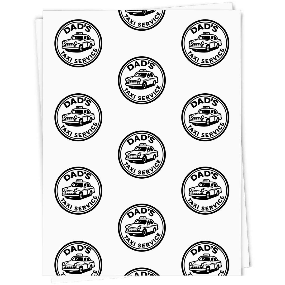 'Dad's Taxi Service' Gift Wrapping Paper Sheet - 91cm x 61cm - Present Paper for Birthdays, Christmas and Special Occasions (GI00111083)