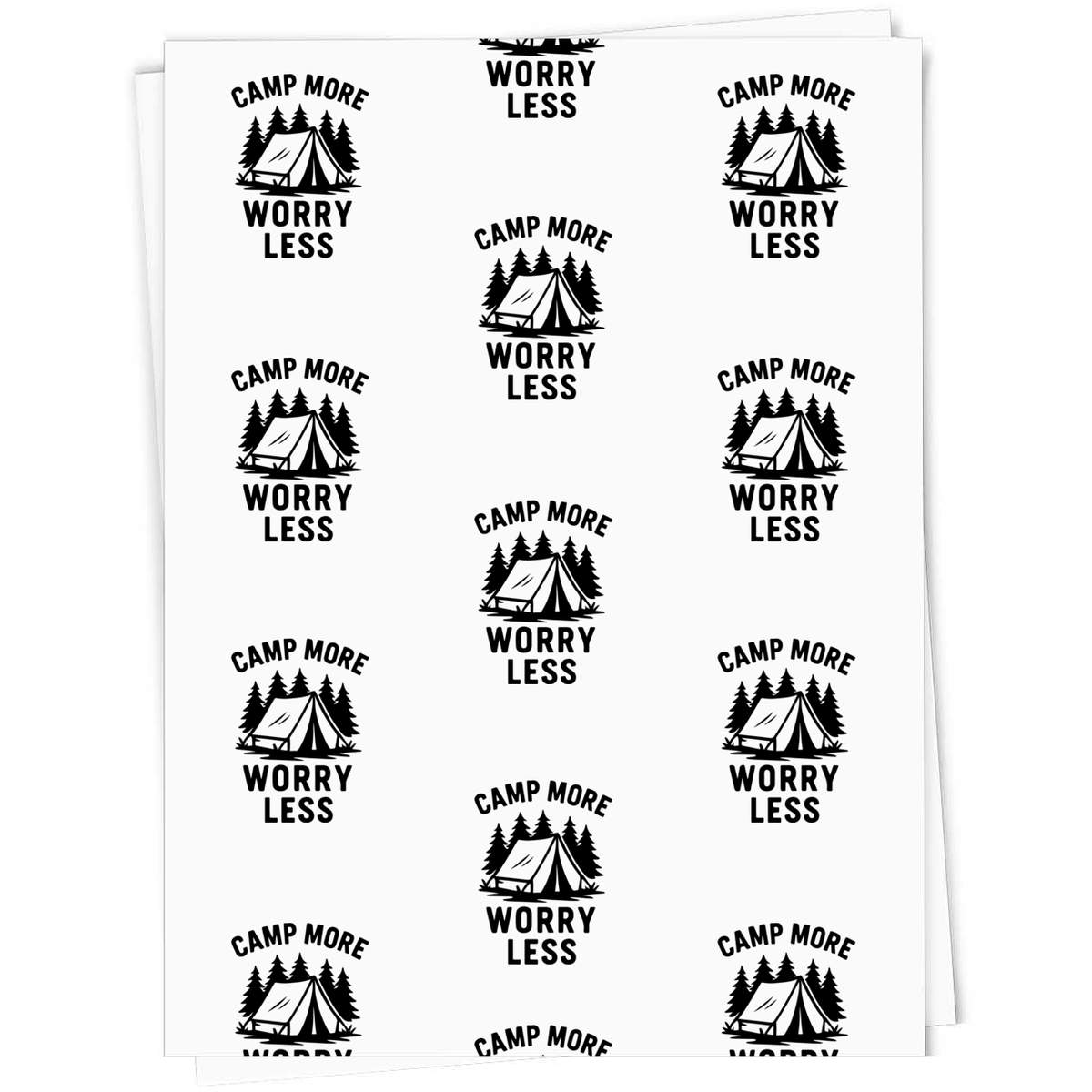 'Camp More Worry Less' Gift Wrap / Wrapping Paper / Gift Tags (GI055489)