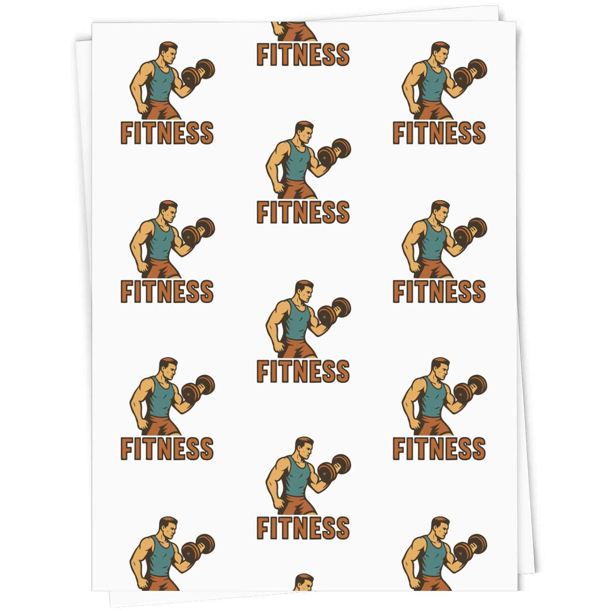 'Fitness Weight Lifting' Gift Wrapping Paper Sheet - 91cm x 61cm - Present Paper for Birthdays, Christmas and Special Occasions (GI00111883)