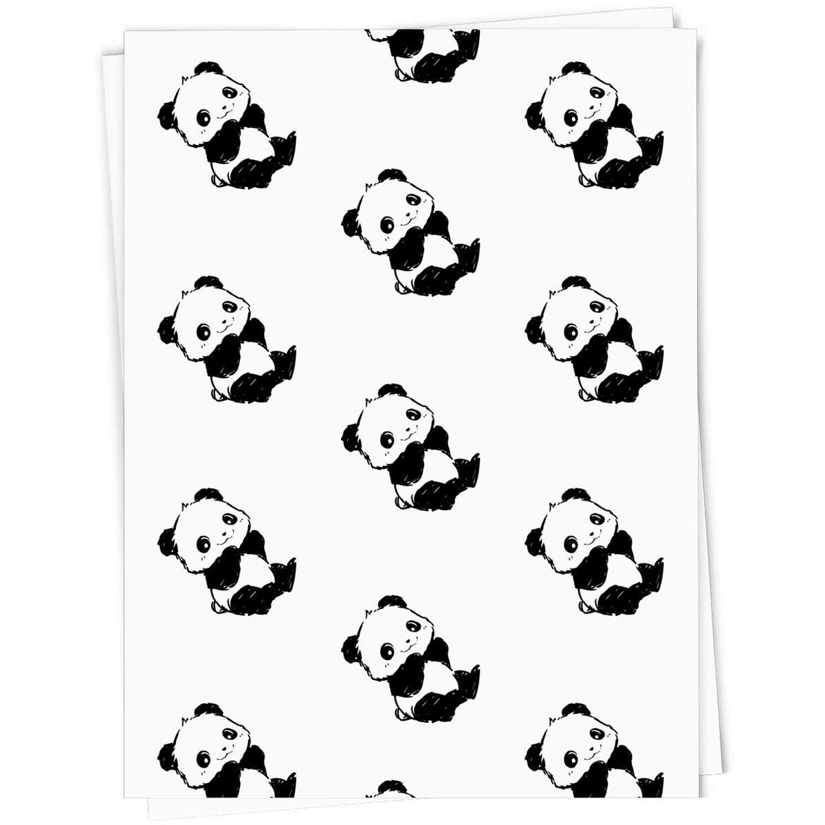 'Sketchy Cute Panda Sitting ' Gift Wrap / Wrapping Paper / Gift Tags (GI056146)