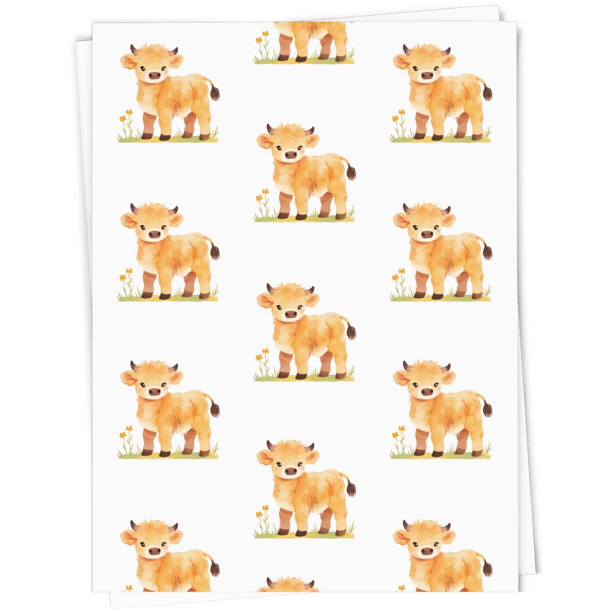 'Cute Highland Cow Standing' Gift Wrap / Wrapping Paper / Gift Tags (GI056142)