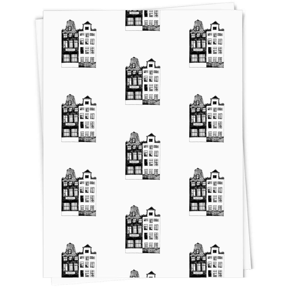 5 x 'Amsterdam Buildings' Gift Wrapping Paper Sheets - 91cm x 61cm - Present Paper for Birthdays, Christmas and Special Occasions (GI00002094)