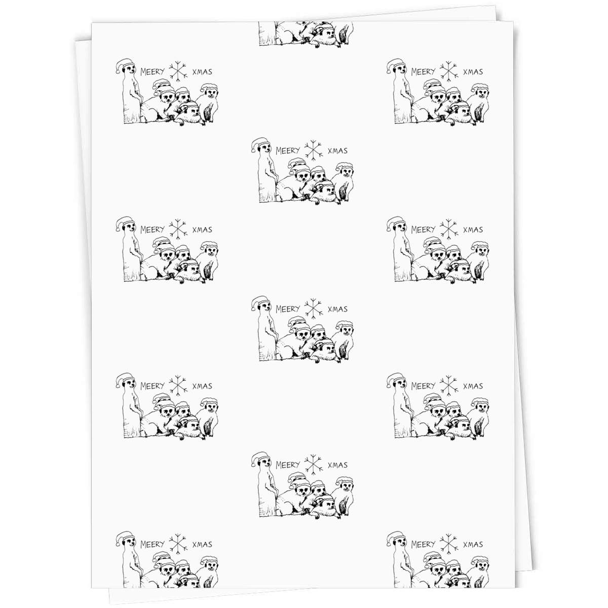 5 x A1 'Merry Christmas Meerkats' Gift Wrap  / Wrapping Paper Sheets (GI00007402)