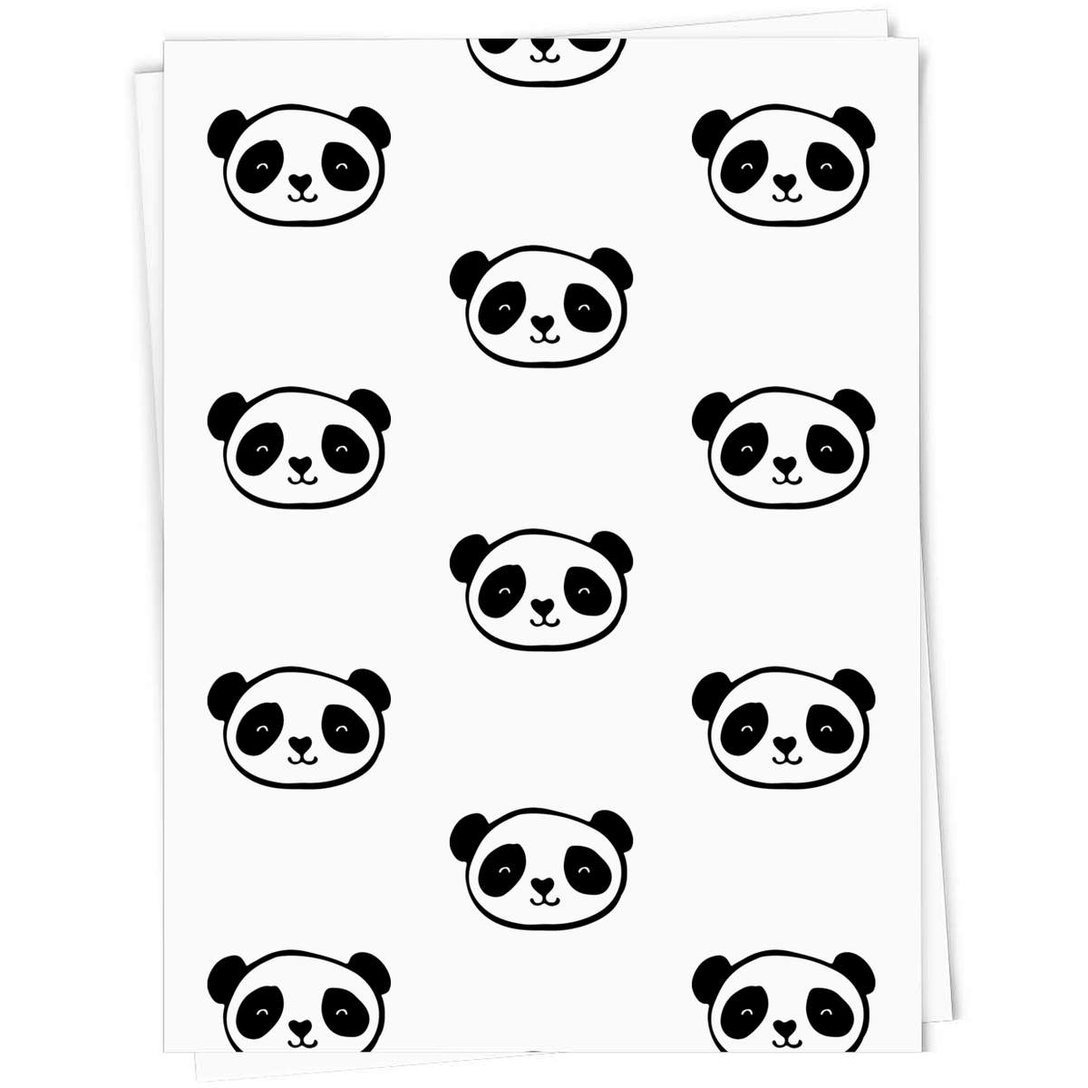 5 x A1 'Panda Head' Gift Wrap  / Wrapping Paper Sheets (GI00008398)