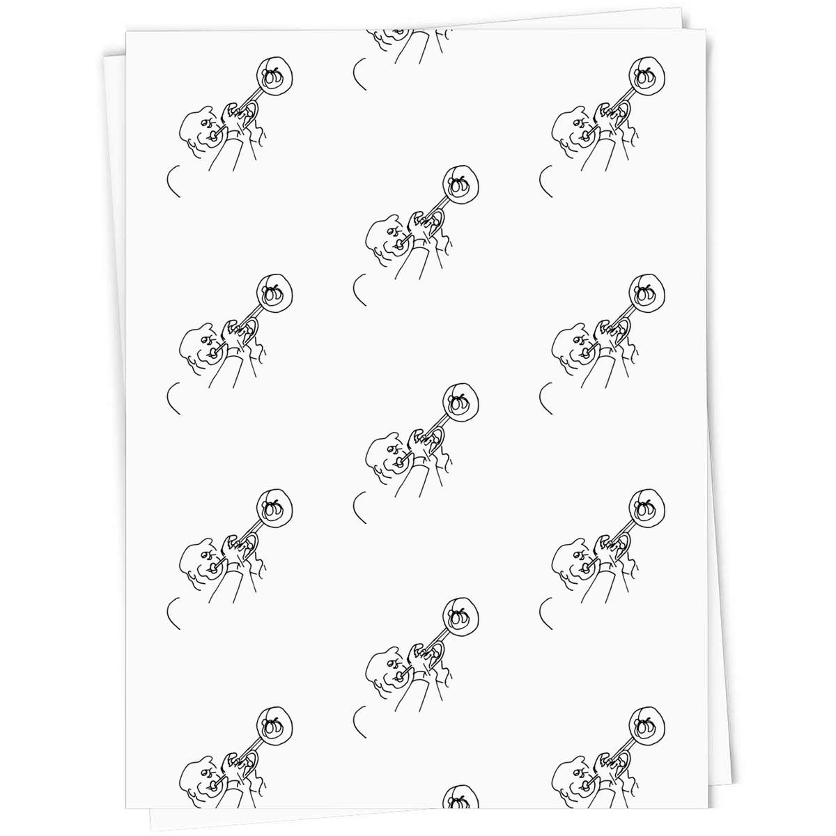 5 x A1 'Trumpet Player' Gift Wrap  / Wrapping Paper Sheets (GI00013162)
