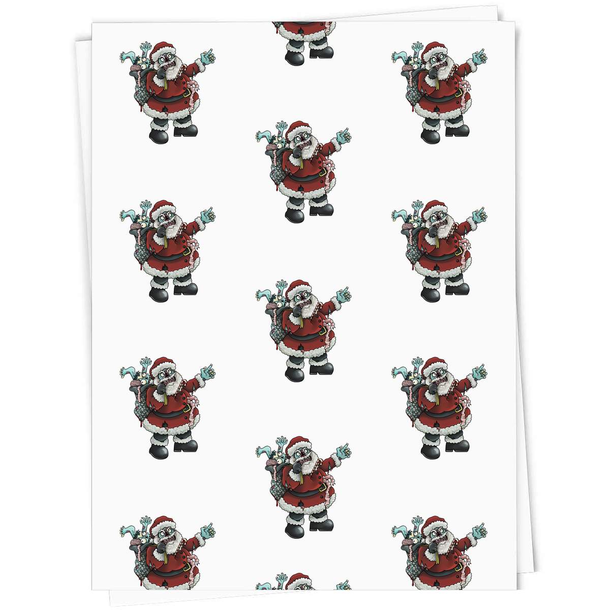5 x A1 'Zombie Santa' Gift Wrap  / Wrapping Paper Sheets (GI00013436)