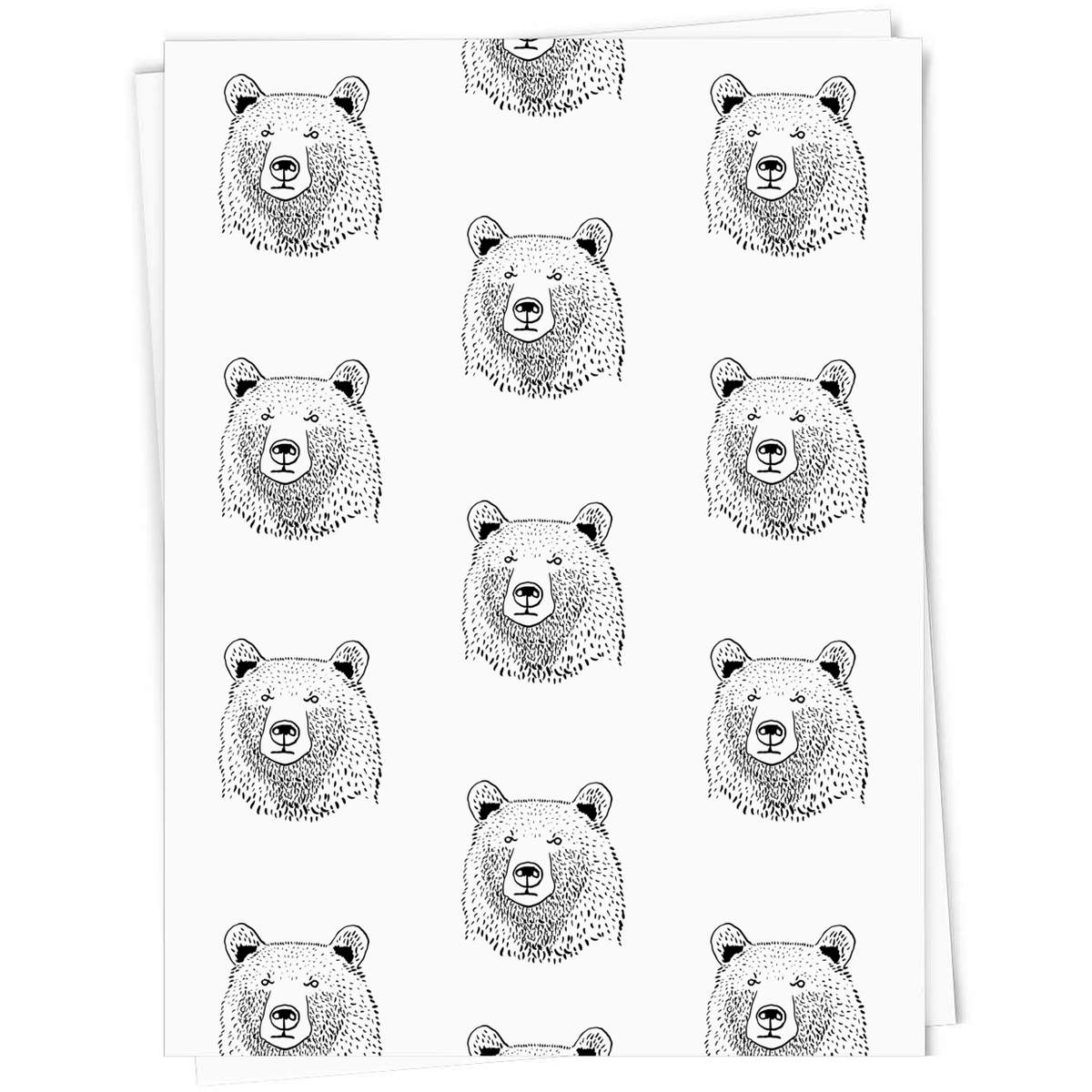 5 x A1 'Grizzly Bear Head' Gift Wrap  / Wrapping Paper Sheets (GI00014288)