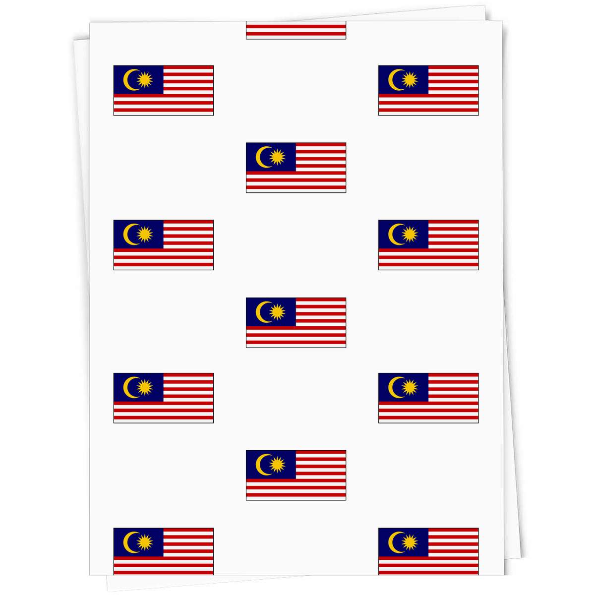 5 x 'Malaysia Flag' Gift Wrapping Paper Sheets - 91cm x 61cm - Present Paper for Birthdays, Christmas and Special Occasions (GI00015186)