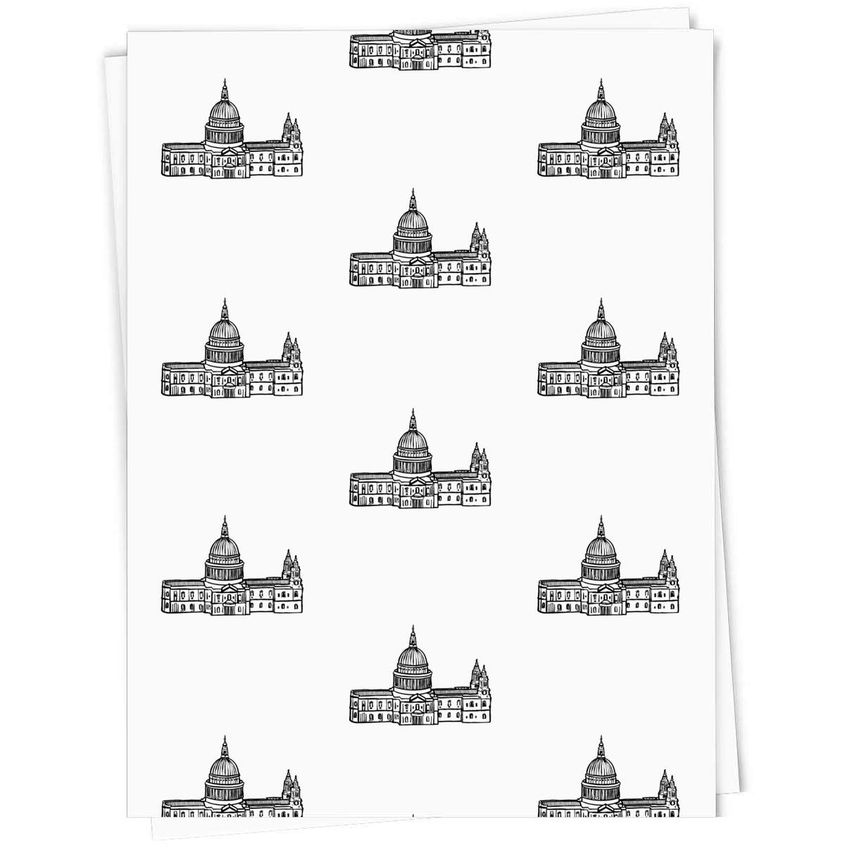 5 x 'St. Paul's Cathedral' Gift Wrapping Paper Sheets - 91cm x 61cm - Present Paper for Birthdays, Christmas and Special Occasions (GI00015524)