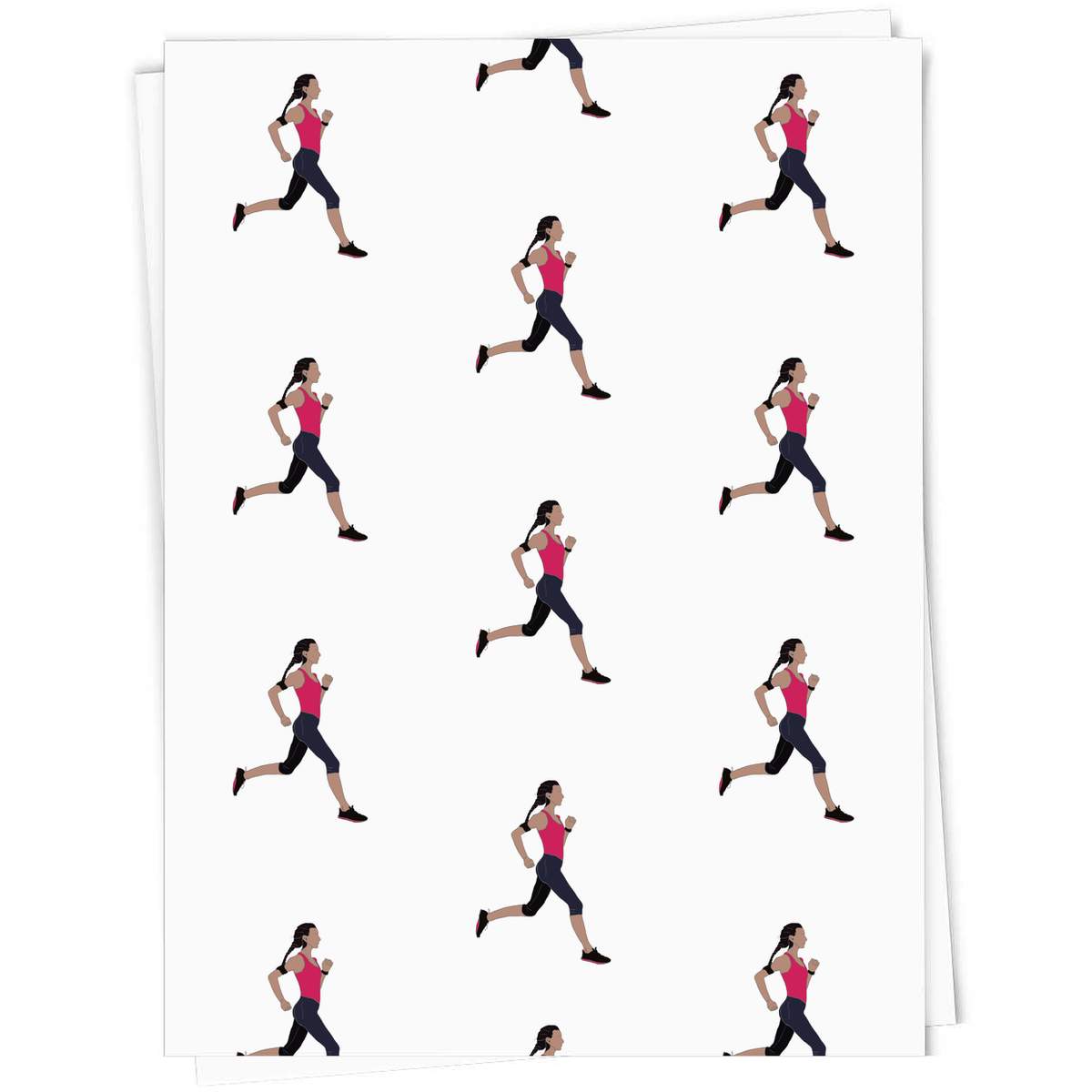 5 x A1 'Female Runner' Gift Wrap  / Wrapping Paper Sheets (GI00020654)