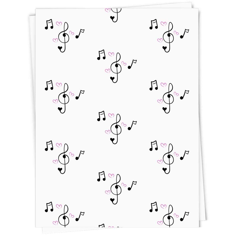 'Music Notes & Hearts' Gift Wrap / Wrapping Paper / Gift Tags (GI027340)