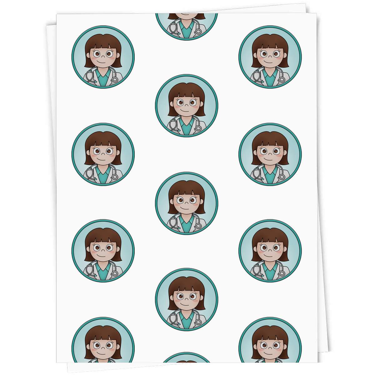 5 x A1 'Female Doctor' Gift Wrap  / Wrapping Paper Sheets (GI00023132)