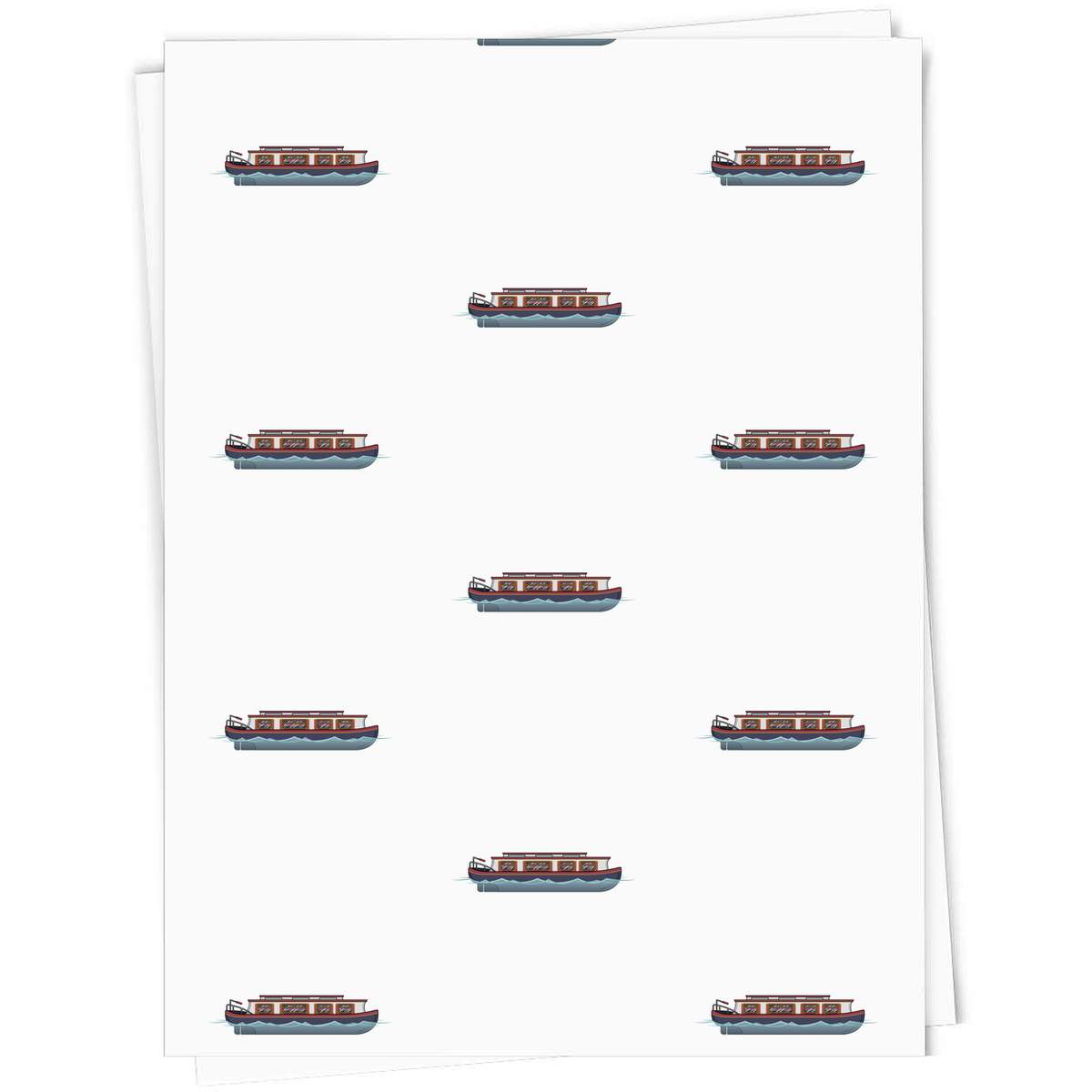 5 x A1 'Canal Boat' Gift Wrap  / Wrapping Paper Sheets (GI00023414)