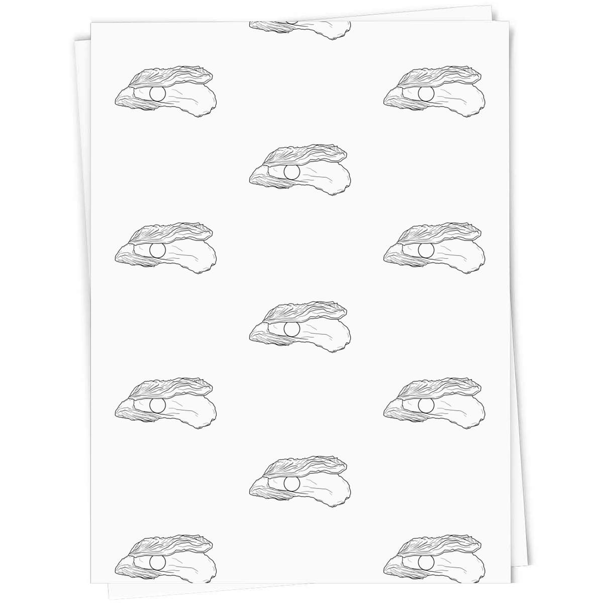 5 x A1 'Pearl In Oyster' Gift Wrap  / Wrapping Paper Sheets (GI00038199)
