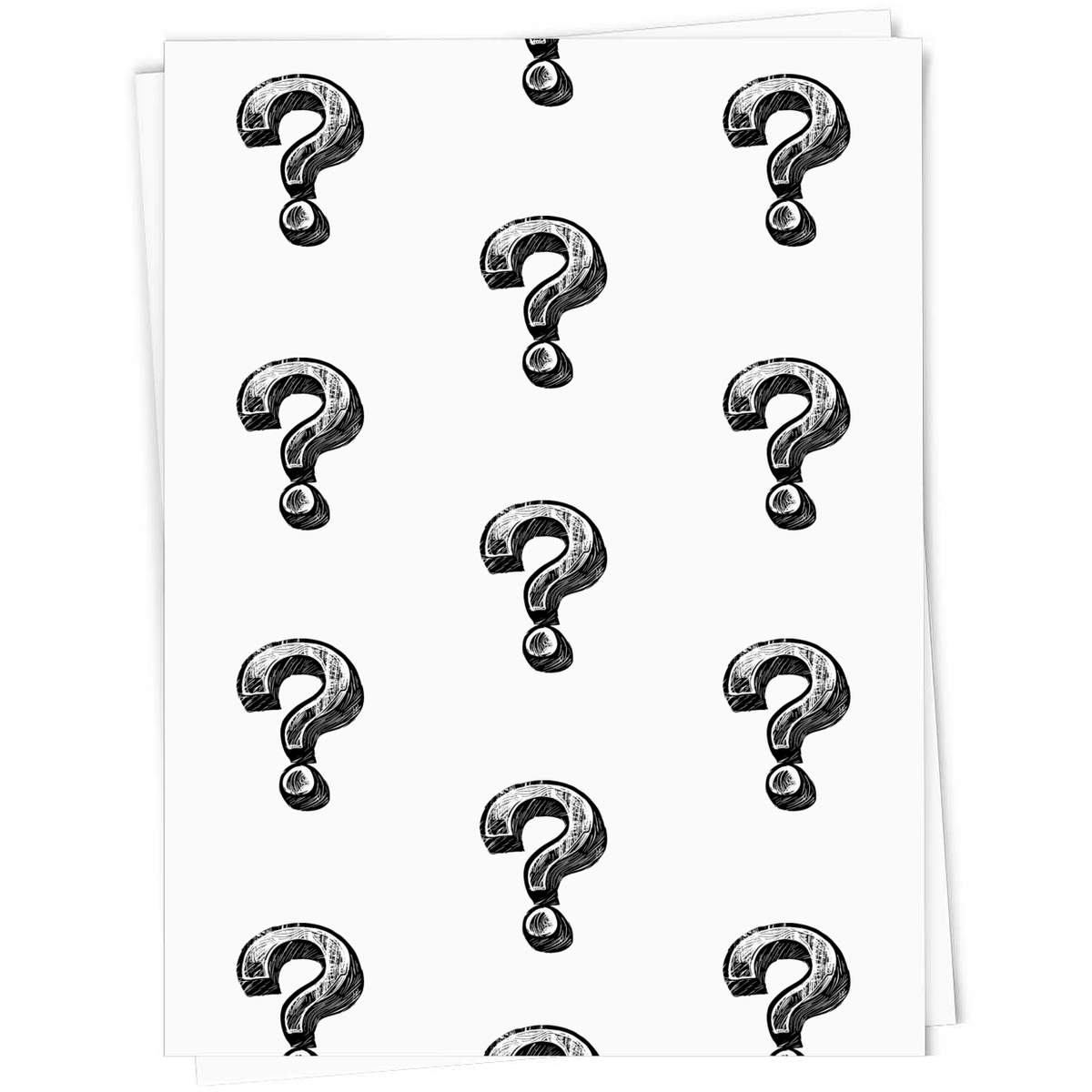 5 x A1 'Sketchy Question Mark ' Gift Wrap  / Wrapping Paper Sheets (GI00090920)
