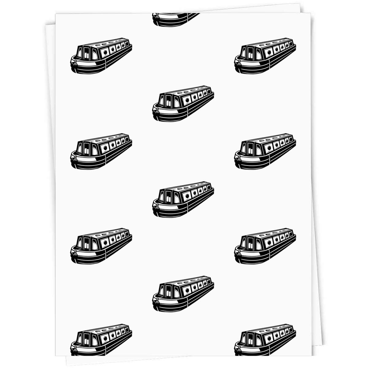 5 x 'Canal Boat' Gift Wrapping Paper Sheets - 91cm x 61cm - Present Paper for Birthdays, Christmas and Special Occasions (GI00094331)